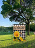 Welcome Spring Bee Garden Flag White and Black Sunflower Garden Flag Burlap Vertical Double Sided Farmhouse Party Yard Outdoor Decoration 12.5 x 1...