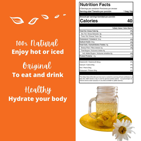 Alibú Dried Fruit Tea Infusions - Tropical - Naranjilla, Mango, Pineapple – Certified Vegan, 100% Natural, Hot or Iced, Caffeine Free, Eat and Dri...