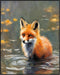 Posterizer 1 pcs- Beautiful Red fox in a shallow river-Art for Animal Lovers-Floral Botanical Art- Gift for Men Women Entrepreneur Teens-Decor for...