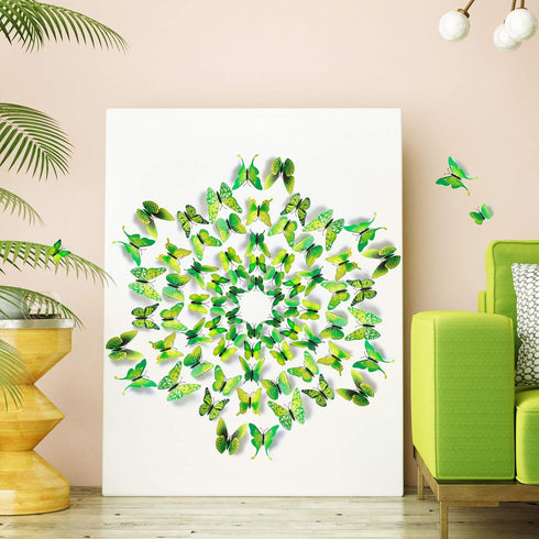 Amaonm® 60 Pcs 5 Packages Beautiful 3D Butterfly Wall Decals Removable DIY Home Decorations Art Decor Wall Stickers & Murals for Babys Bedroom Tv ...