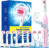 Rotating Electric Toothbrush for Adults with 8 Brush Heads (2 Types), 4 Modes Deep Clean Electric Toothbrush with Rechargeable Power and 2 Min Sma...
