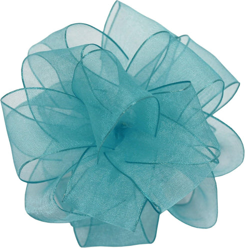 Offray Wired Edge Encore Sheer Craft Ribbon, 1-1/2-Inch Wide by 25-Yard Spool, Turquoise...