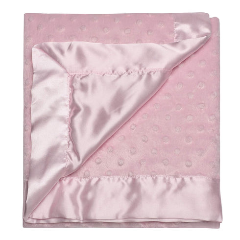 Baby Starters Textured Dot Blanket with Satin Trim, Pink 30" x 40"...