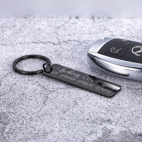 Birthday Anniversary Keychain Gift for Men Husband Fathers Day from Wife Girlfriend Boyfriend Drive Safe Keychain for Son Daughter Dad Friends Val...