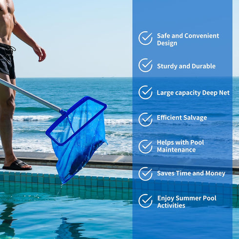 Pool Skimmer- Pool Skimmer Net without Pole, Swimming Pool Leaf Skimmer Net with Reinforced Frame, Larger Capacity Pool Nets for Cleaning...