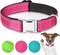 Reflective Dog Collar,Soft Neoprene Padded Breathable Nylon Pet Collar Adjustable for Small Medium Large Dogs (L(21-27" Neck), Pink)...