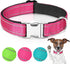 Reflective Dog Collar,Soft Neoprene Padded Breathable Nylon Pet Collar Adjustable for Small Medium Large Dogs (L(21-27" Neck), Pink)...