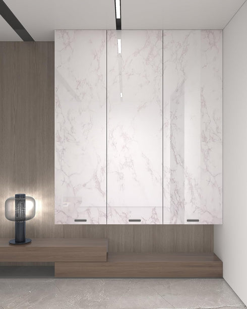 White/Gray Glossy Marble Contact Paper Wallpaper 15.8"x78.7" Peel and Stick Wallpaper Self Adhesive Thick Removable Waterproof DIY Vinyl Film for ...