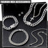 Yinkin 6 Pcs Tennis Necklaces Diamond Chain for Woman Men Link Chain Jewelry Set with Rhinestone Necklace Bracelet Earrings...