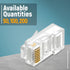 GTZ RJ45 Cat5e Pass Through Connectors - Pack of 100 - EZ to Crimp Modular Plug for Solid or Stranded UTP Network Cable - Male Ethernet Connector ...