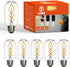 Fishbone LED Filament Vintage Edison Light Bulbs, T45/T14 E26 4W Antique Tubular Edison Bulbs 40 Watt Equal, 400LM 4000K Daylight White Spiral Ret...