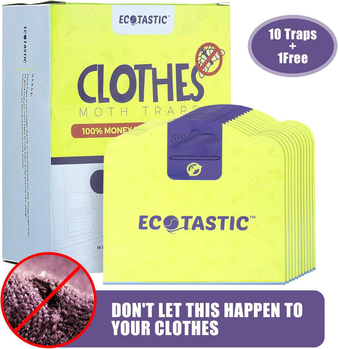 Clothing Moth Traps - 11 Count - Foldable Moth - Eco-Friendly Hassle Control - Pheromone Technology - Closet Mothballs - Wood/Carpet/Clothes...