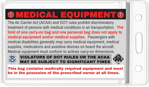 BiPAP Medical Equipment Luggage Tag - Handle with Care, DOT and ACAA regulations (Lug-BiPAP -329) Quantity (2)...