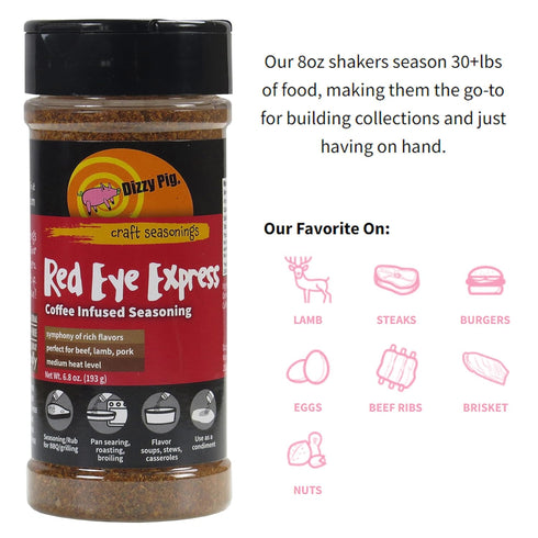 Dizzy Pig Red Eye Express Coffee-Infused Seasoning Rub (8oz Shaker)...
