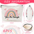Chengu 6 Pcs Big Canvas Rainbow Heart Cosmetic Bags, 10 x 7.5 inch Inspirational Gifts for Women Motivational Quotes Makeup Bag for Women Girls Bi...