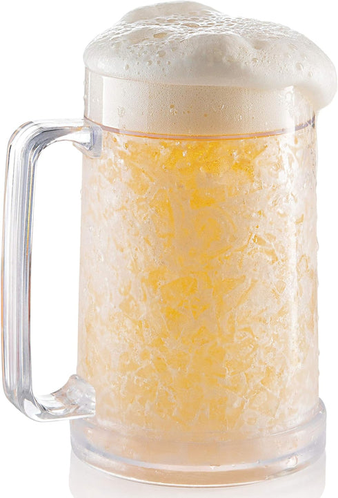 Beer Mugs For Freezer, Double Wall Insulated Plastic Glasses – Freezer Mugs, 16 oz – Perfect Frozen Beer Mugs for Home Bar Accessories, Gifts for ...