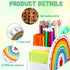 Funrous Wooden Rainbow Pencil Holder Pen Holder Teacher Appreciation Gifts from Students Pencil Organizer Brushes Makeup Brush Crayon School Teach...