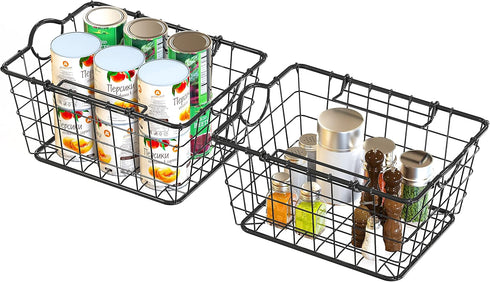 Simple Houseware 2 Pack Stackable Single Wire Basket, (11.5 x 15 x 7.5 in)...