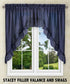 Ellis Curtain Stacey Sheer Balloon Valance, 60" x 15", Navy...
