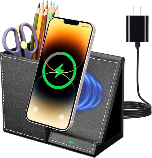 Wireless Charger with Desk Organizer, Fast Charging Station for iPhone 15 14 13 12 11 Pro Max/Samsung Galaxy S23/S22/S21/S20/Z Flip/Fold 5, Desk P...