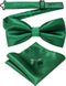 JEMYGINS Mens Solid Color Pre-tied Bow Tie and Pocket Square Cufflink Set...