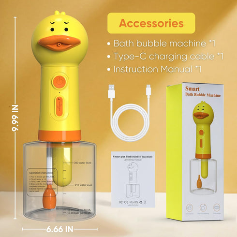 Electric Dog Shampoo Dispenser Dog Shampoo Sprayer Duck Shampoo Foamer for Pet, Foaming Soap Dispenser for Bathtub, Kitchen Sink Cleaning...