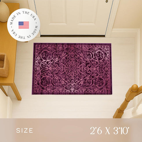 Maples Rugs Pelham Transitional Area Rugs - Made in USA - Washable, Non Slip, Indoor Carpet for Entryway, Foyer, Kitchen, and Bathroom, 2'6 x 3'10...