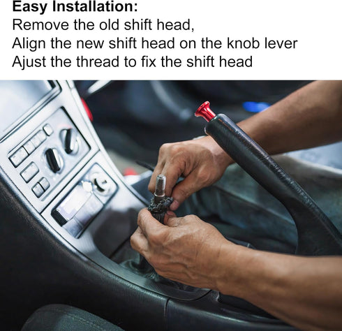 ACROPIX Black Faux Leather 5 Speed Manual Gear Shift Knob Universal Stick Shifter Lever Head Ball with Adapters - Pack of 4...
