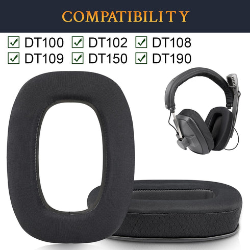 SOULWIT Cooling-Gel Replacement Earpads for Beyerdynamic DT100/DT102/DT108/DT109/DT150/DT190 Headphones, Ear Pads Cushions with Ice Silk Fabric, N...