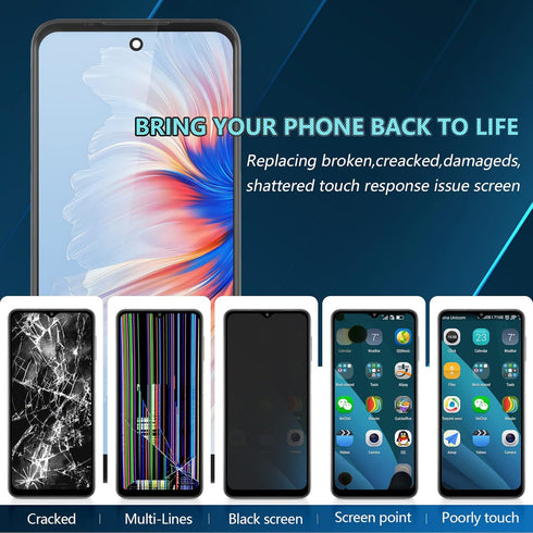 YWLRONG LCD for Motorola Moto G Power 2022 Screen Replacement Touch LCD Display Digitizer Assembly for Moto G Power 2022 with Kit(Black with Frame...