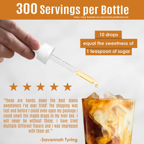 Stevia Select Maple Flavored Liquid Stevia – Zero Calorie Coffee, Tea, Drink & Baking Sweetener, All-Natural, No Erythritol, Keto-Friendly Sugar A...