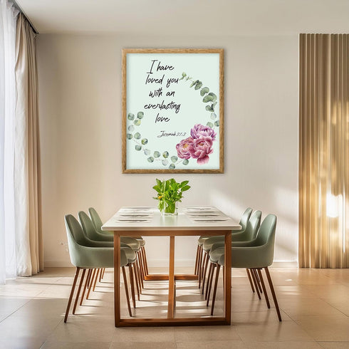 Posterizer 1 pcs-Love Bible Verse -Floral wall art-Religious Posters-Gift for Men Women Entrepreneur Teens-Gifts for Christians - Living Room Bedr...