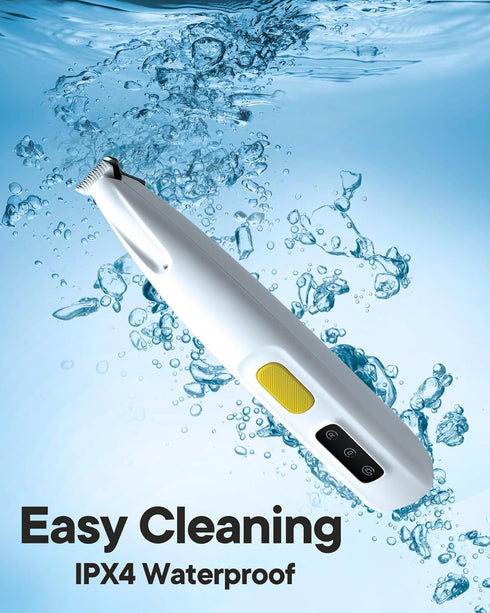 Upgraded Dog Paw Trimmer with LED Light, 18 mm Widen Blade, 35 dB Low Noise, LED Display, Fully Waterproof, Rechargeable Clipper for Dogs Cats Tri...