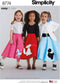 Simplicity 8774 Girl's 1950's Vintage Rockabilly Poodle Skirt Sewing Pattern, Sizes 7-14...