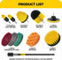 Holikme 11 Piece Drill Brush Attachment Set Scouring Pads Power Scrubber Brush Scrub Pads for Bathroom Surfaces, Floor, Tub, Shower, Grout, Tile, ...