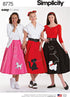 Simplicity 8775 Women's 1950's Vintage Rockabilly Poodle Skirt Sewing Pattern, Sizes 6-12...