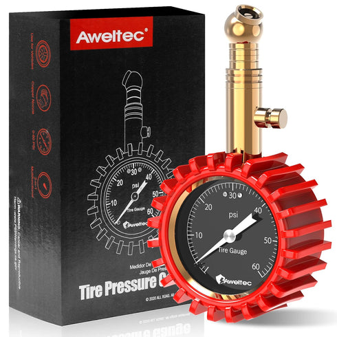 Tire Pressure Gauge 0-60 PSI - Heavy Duty Tire Gauge High Accurate with Large 2 Inch Easy to Read Glow Dial, Low – High Tire Gauge for Car, SUV & ...