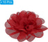 PATIKIL 3.9" Chiffon Flowers, 10 Pcs Mesh Fabric Flowers Sewing Fabric Appliques Headband Embellishments for DIY Craft Wedding Decor, Red...