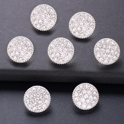 Jerler 10 Pcs Sliver Rhinestone Buttons Crystal Embellishments Sew on Clothing Buttons...