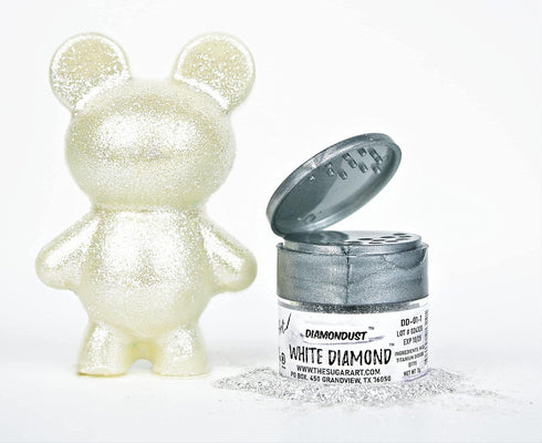 White Diamond Edible Glitter for Drinks, Cocktails, Cake Decorating, Strawberries, Chocolates & More | No Taste | 4g | 100% Food-Safe | Kosher, Ve...