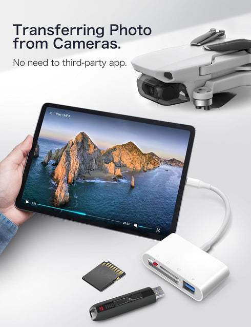 USB C SD Card Reader, ChiaoPio 4 in 1 USB-C to SD Memory Card Adapter with CompactFlash/CF/SD/MicroSD & USB 4 Port Compatible with iPhone 15 iPad ...