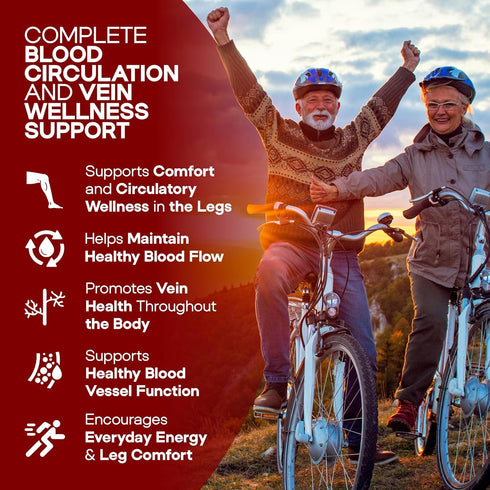 Blood Circulation Supplement, 120 Capsules, Supports Leg Vein, Heart, Vessels and Cardiovascular Health with Niacin, L-Arginine, Ginger, Cayenne P...