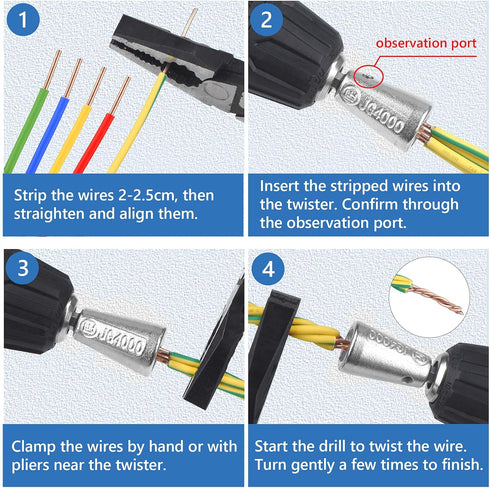 2PCS Apxton Wire Twister Tool for Drill, Wire Twisting Tool for Drill, Drill Wire Twister for Electricians, Electrical Wire Nut Twister for Drill ...
