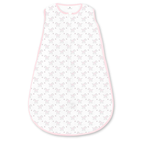 Amazing Baby Cotton Sleeping Sack, Wearable Blanket with 2-way Zipper, Pink Tiny Zebras, Medium (6-12 mo)...