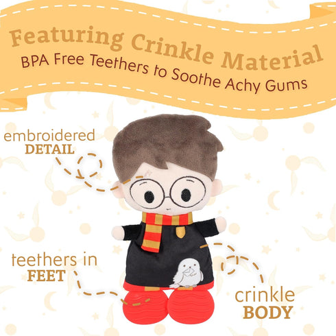 Kids Preferred Harry Potter Teether Plush Toy Crinkle Cloth for Newborn Baby Boys and Girls 10 inches...