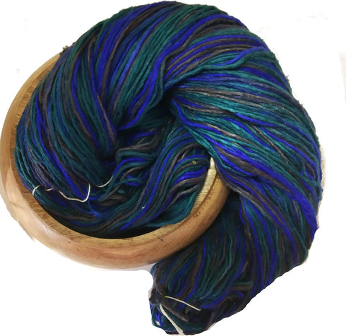 Silk Roving Worsted Weight Yarn Singles - Pure mulberry silk duke yarn (100 Grams, Sydney)......