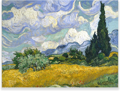 Van Gogh Wheat Field with Cypresses Aesthetic Posters - Impressionist Famous Landscape Paintings - Home Decoration Canvas Art Painting Unframed (1...