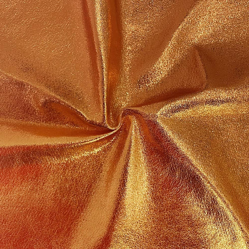 Metallic Orange Leatherette Fabric 1.5ft x 4.5ft Sparkle Faux Leather Crafting Soft Faux Leather Fabric for Apparel Party Decoration...