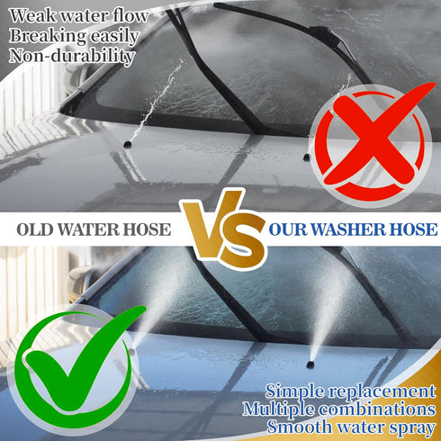 Car Windshield Washer Hose-Hose Kit for Car with 4m Hose 12 Connectors, Wiper Hose,Rubber Hose Connectors Suitable for Most Car Windshield Washers...