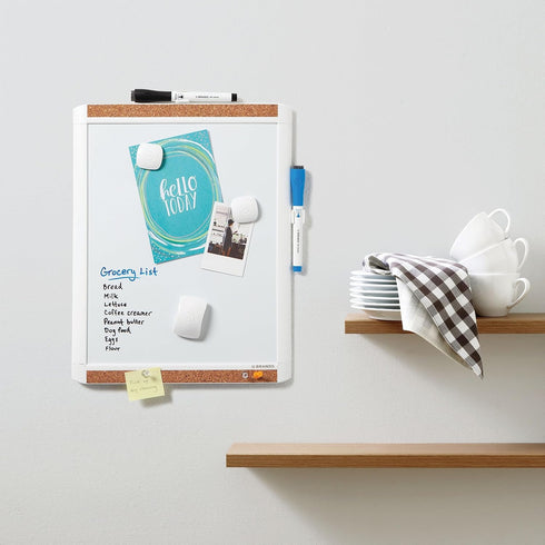 U Brands PINIT Magnetic Dry Erase Board, 11 x 14 Inches, White Plastic Frame Includes Markers, Magnets, Mini Eraser, Push Pins...